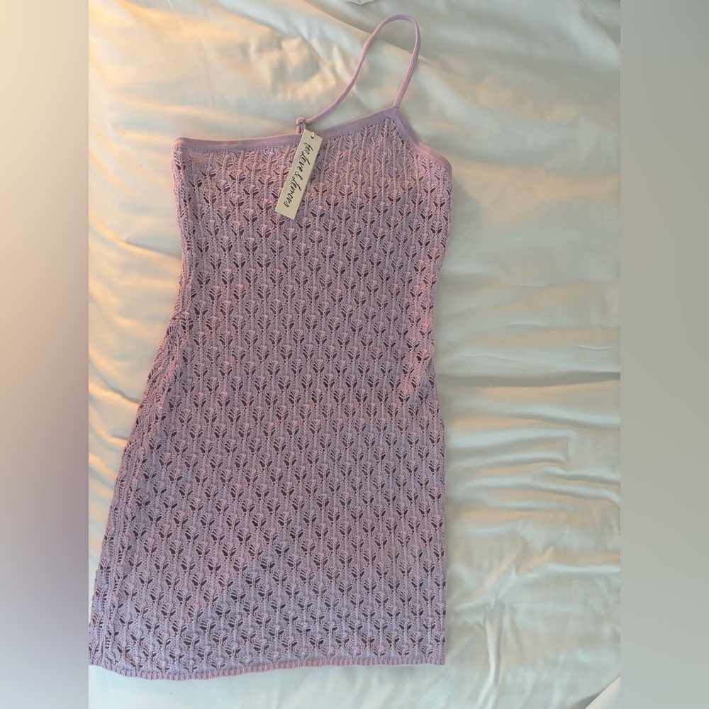 For Love And Lemons Purple Sheath Mini Dress